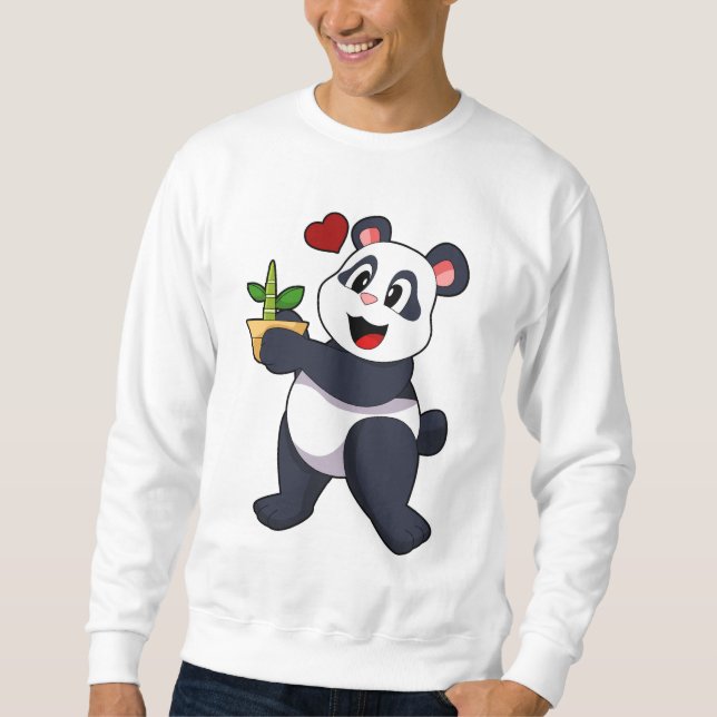 Panda with Bamboo Flower Sweatshirt (Front)