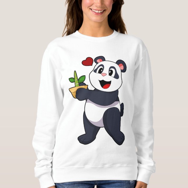 Panda with Bamboo Flower Sweatshirt (Front)