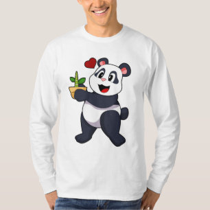 Panda with Bamboo Flower T-Shirt