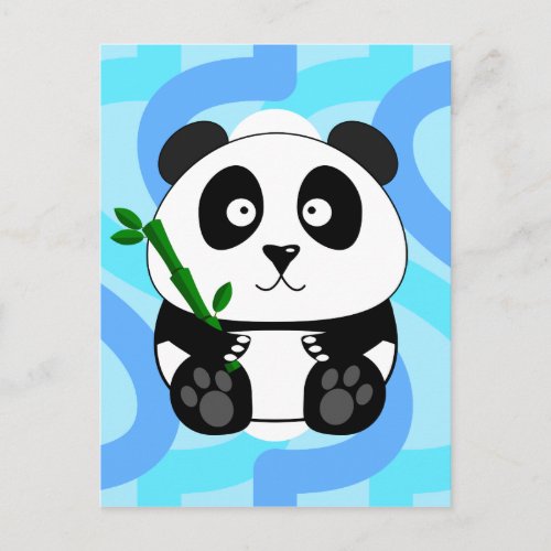 Panda With Bamboo Postcard