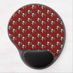 panda with bamboo red gel mouse pad