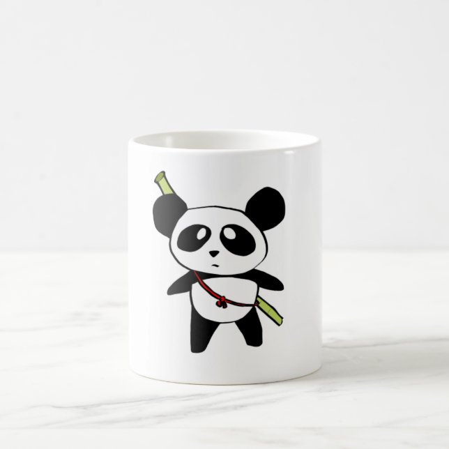 Panda with bamboo stick - by MyPanda Coffee Mug (Center)