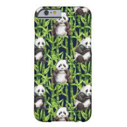 Panda With Bamboo Watercolor Pattern Barely There iPhone 6 Case