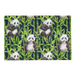 Panda With Bamboo Watercolor Pattern Placemat