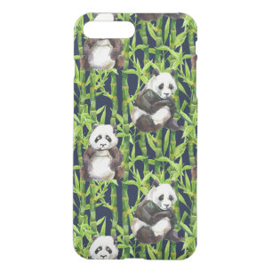 Panda With Bamboo Watercolor Pattern iPhone 8 Plus/7 Plus Case