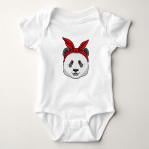 Panda with Bandana Baby Bodysuit