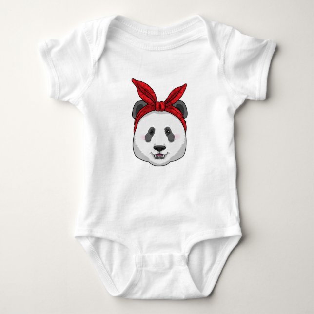 Panda with Bandana Baby Bodysuit (Front)
