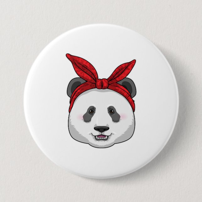 Panda with Bandana Button (Front)