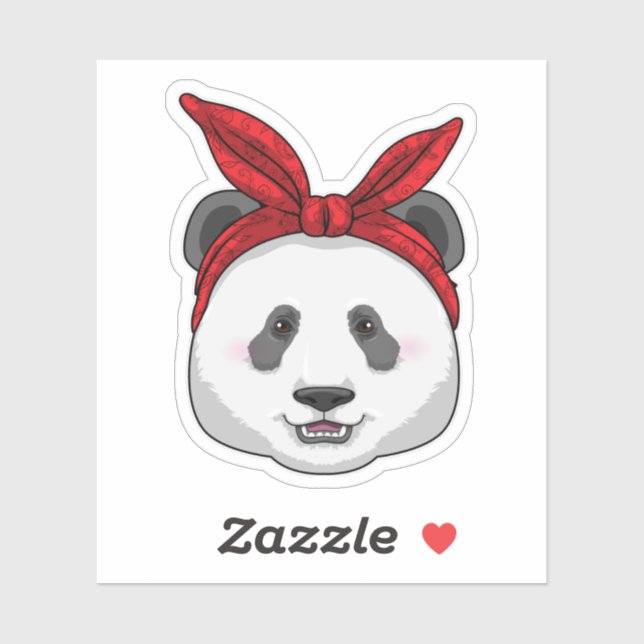 Panda with Bandana Sticker (Sheet)