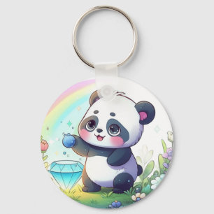 Panda with Berries Plush Toy Keychain