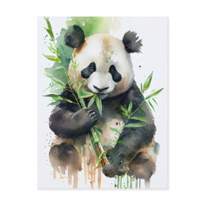 Panda with black and white fur. postcard
