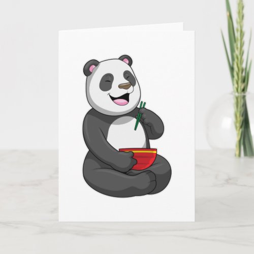 Panda with Bowl Ramen Card