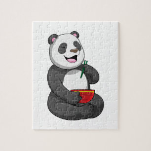 Panda with Bowl Ramen Jigsaw Puzzle