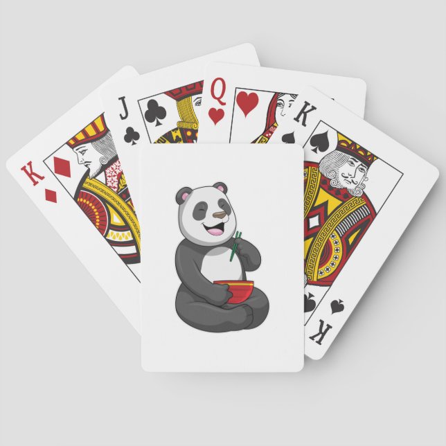 Panda with Bowl Ramen Poker Cards (Back)