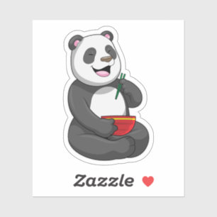 Panda with Bowl Ramen Sticker