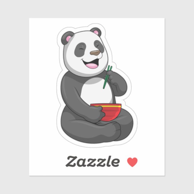Panda with Bowl Ramen Sticker (Sheet)
