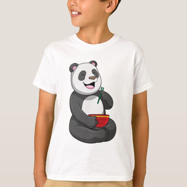 Panda with Bowl Ramen T-Shirt (Front)