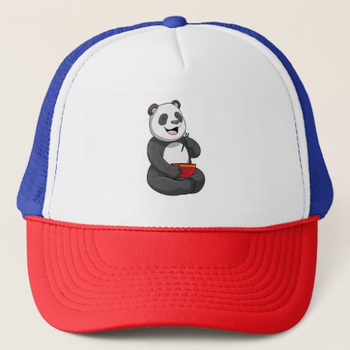 Panda with Bowl Ramen Trucker Hat
