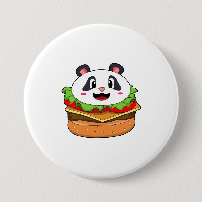 Panda with Burger Button (Front)