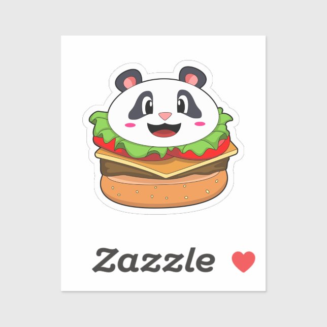 Panda with Burger Sticker (Sheet)
