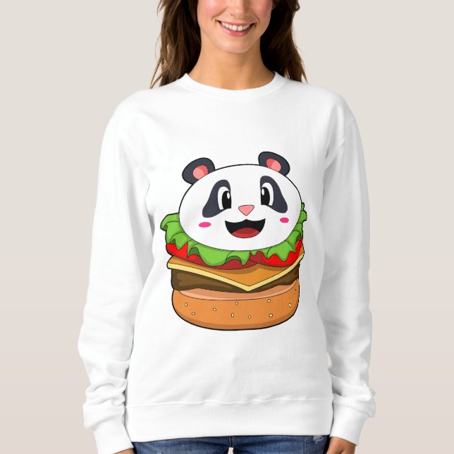 Panda with Burger Sweatshirt (Front)