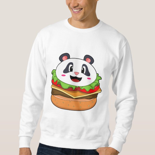 Panda with Burger Sweatshirt (Front)