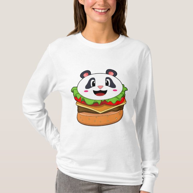 Panda with Burger T-Shirt (Front)