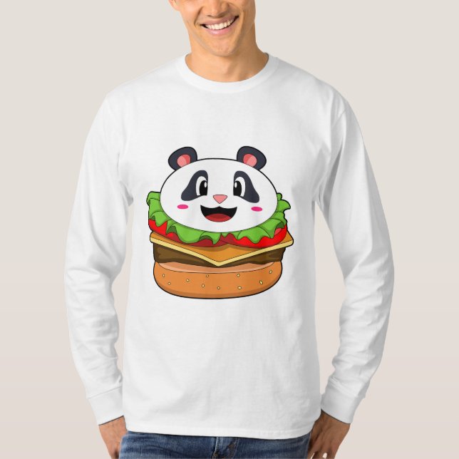 Panda with Burger T-Shirt (Front)