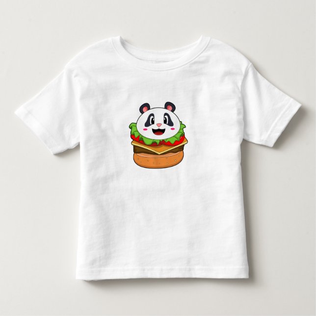 Panda with Burger Toddler T-shirt (Front)