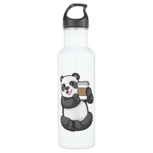 Panda with Coffee to go Stainless Steel Water Bottle