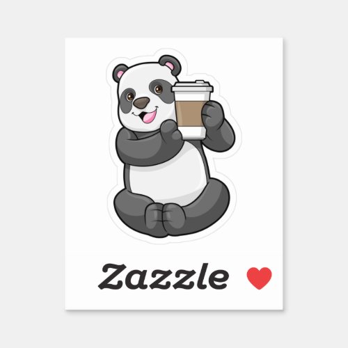 Panda with Coffee to go Sticker
