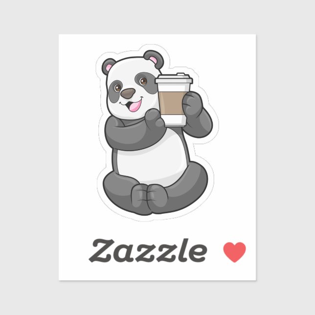 Panda with Coffee to go Sticker (Sheet)