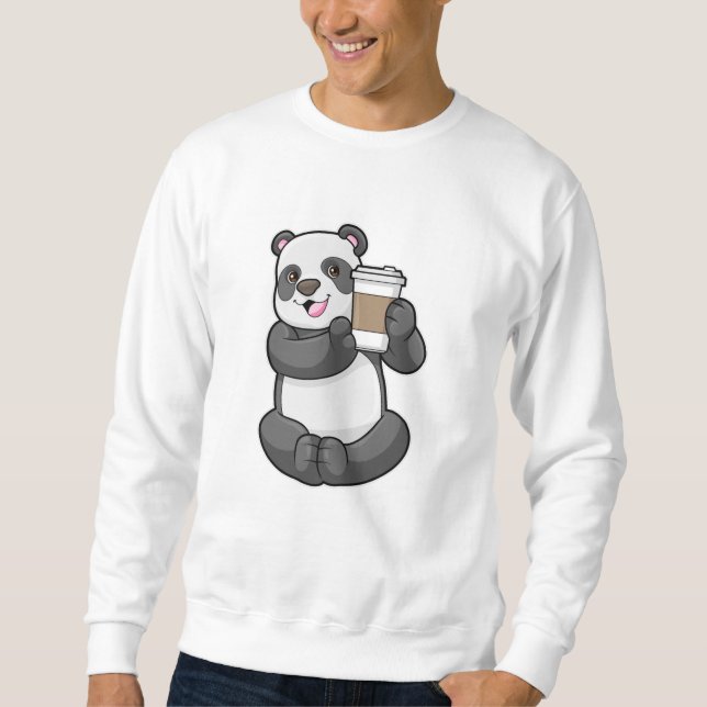 Panda with Coffee to go Sweatshirt (Front)