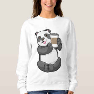 Panda with Coffee to go Sweatshirt