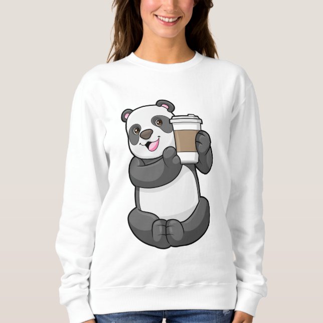 Panda with Coffee to go Sweatshirt (Front)