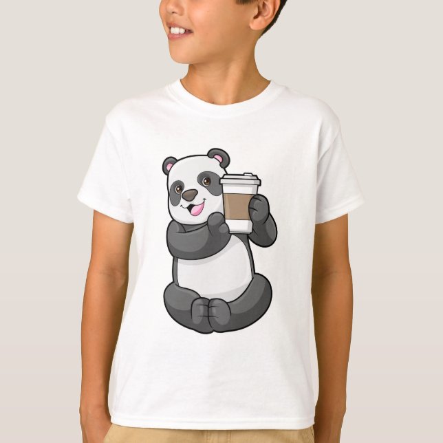 Panda with Coffee to go T-Shirt (Front)