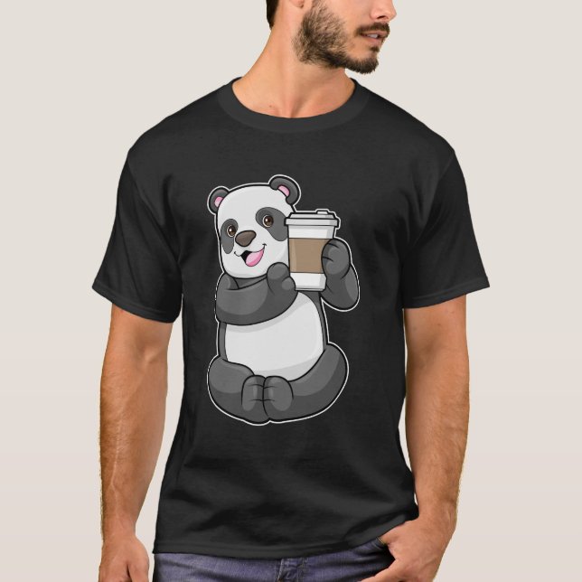 Panda with Coffee to go T-Shirt (Front)