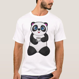 Panda with Cup of Coffee T-Shirt