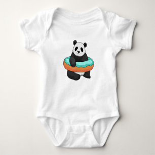 Panda with Donut Baby Bodysuit