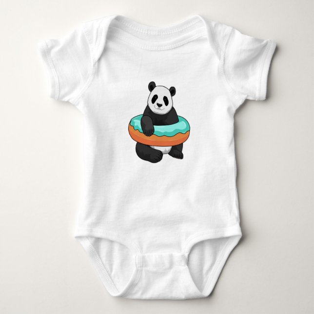 Panda with Donut Baby Bodysuit (Front)
