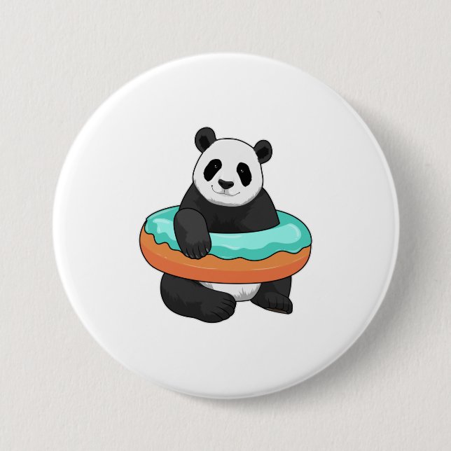 Panda with Donut Button (Front)