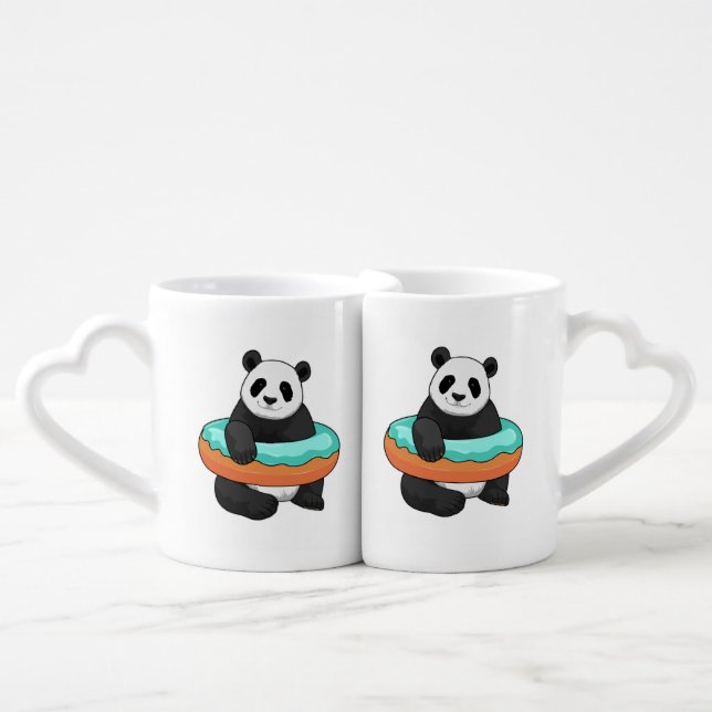 Panda with Donut Coffee Mug Set (Front Nesting)