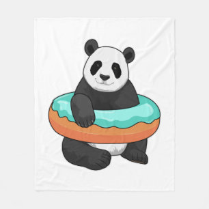 Panda with Donut Fleece Blanket