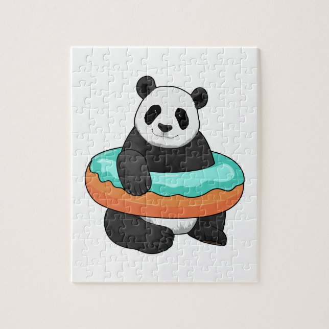 Panda with Donut Jigsaw Puzzle (Vertical)