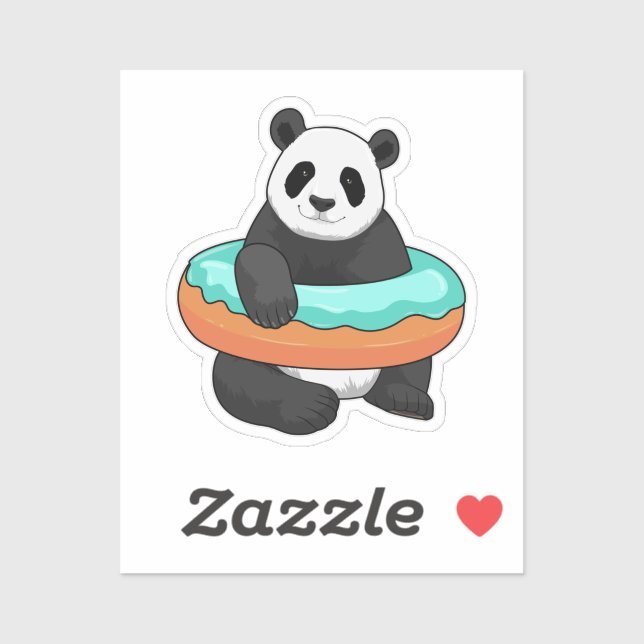 Panda with Donut Sticker (Sheet)