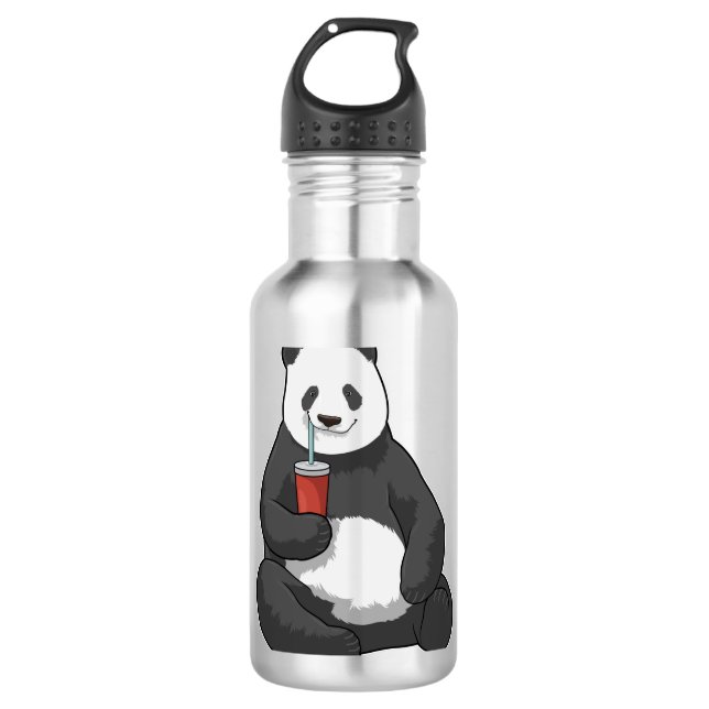 Panda with Drink Stainless Steel Water Bottle (Front)