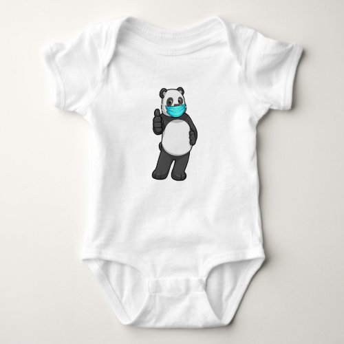 Panda with Face mask Baby Bodysuit