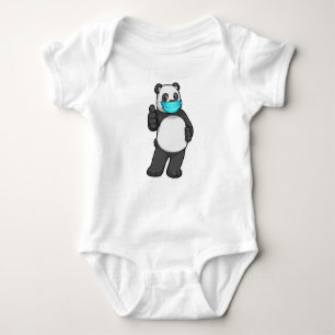 Panda with Face mask Baby Bodysuit