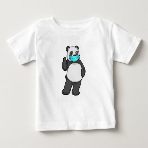 Panda with Face mask Baby T_Shirt