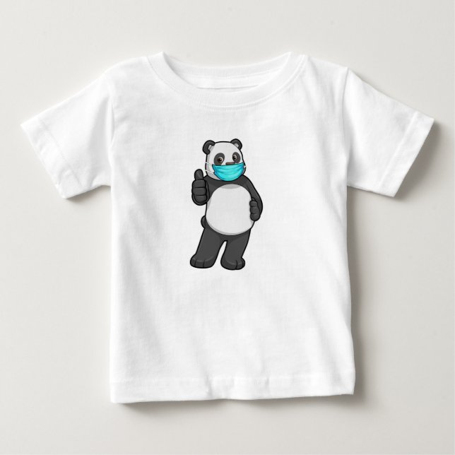 Panda with Face mask Baby T-Shirt (Front)